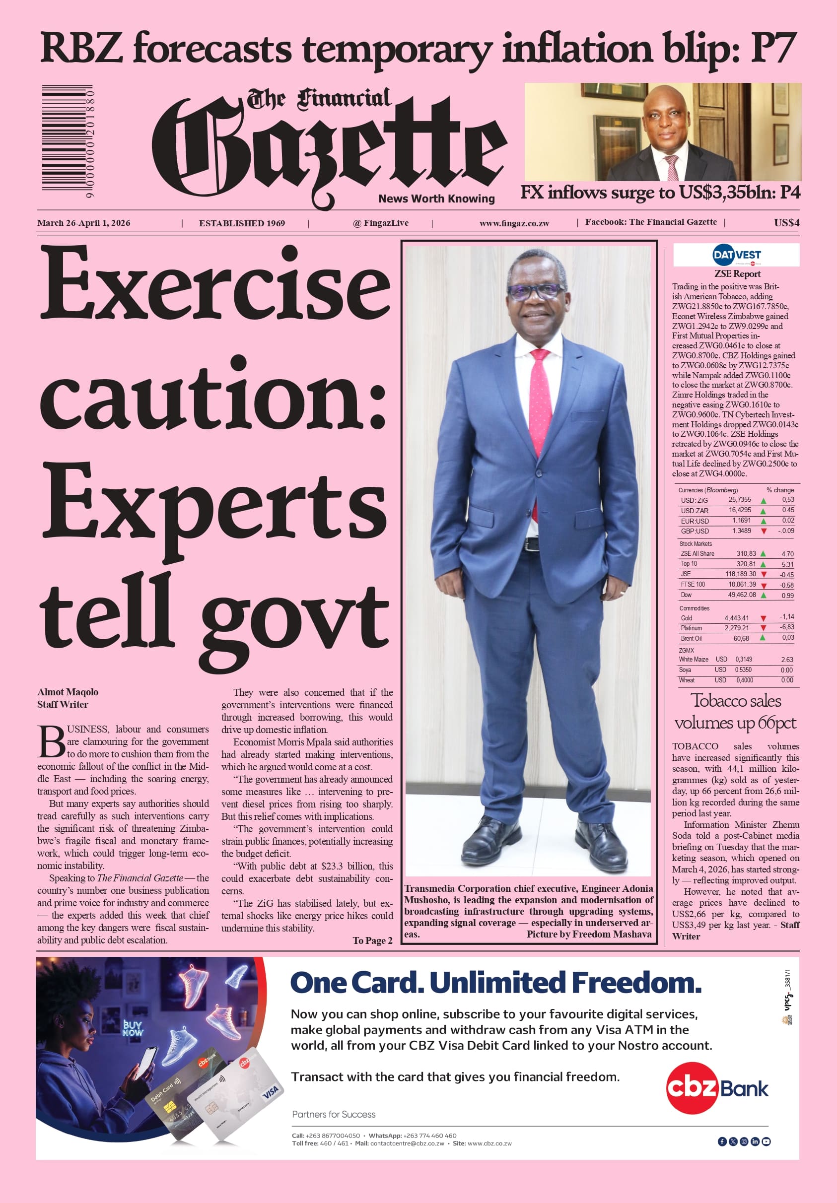 Thursday 26 March 2026